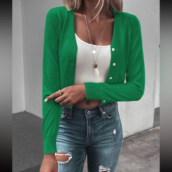 Boho open front cropped cardigan - Picture 6 of 16